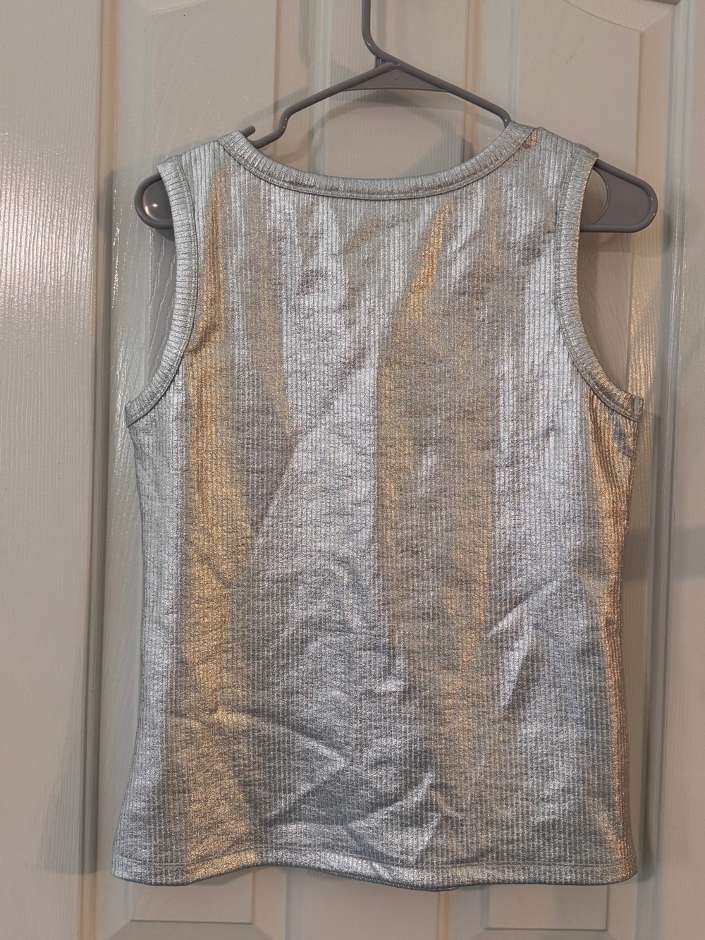 Insight Metallic Silver Ribbed Tank Top - Picture 3 of 4